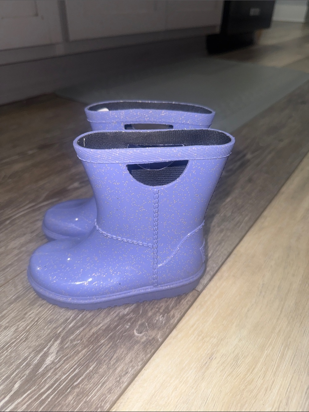 Kids Purple Glitter Rain Boots UGG